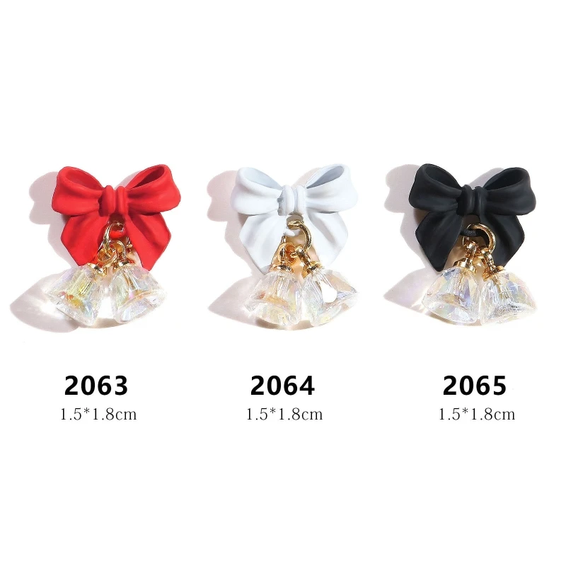 

Rhinestone Bell Bow Nail Art Decor Shiny Crystal Nail Jewelry for DIY Nail Art