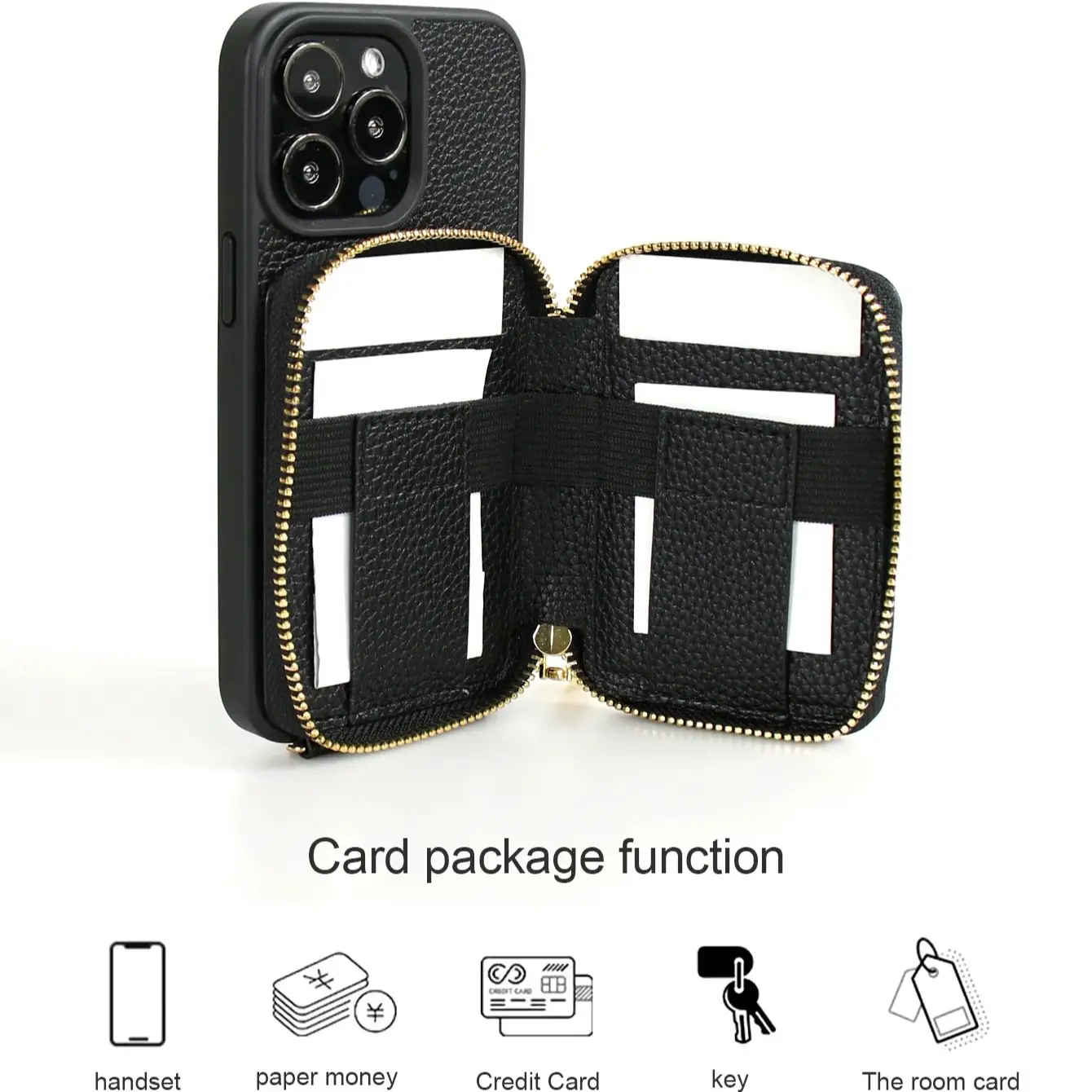 Кожаный чехол-кошелек Bonola через плечо для iPhone 16 Pro 6 3 дюйма с ремешком-держателем