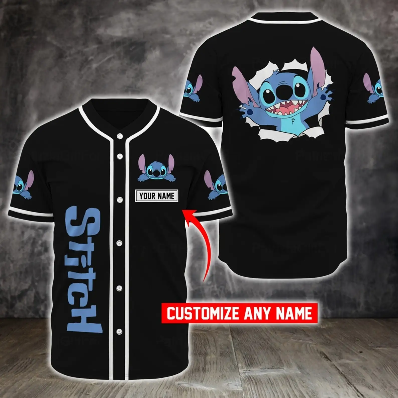 

Disney Baseball Jersey Men Women Casual Sweatshirt Custom Stitch Baseball Jersey Short Sleeve Shirt Breathable Baseball Jersey