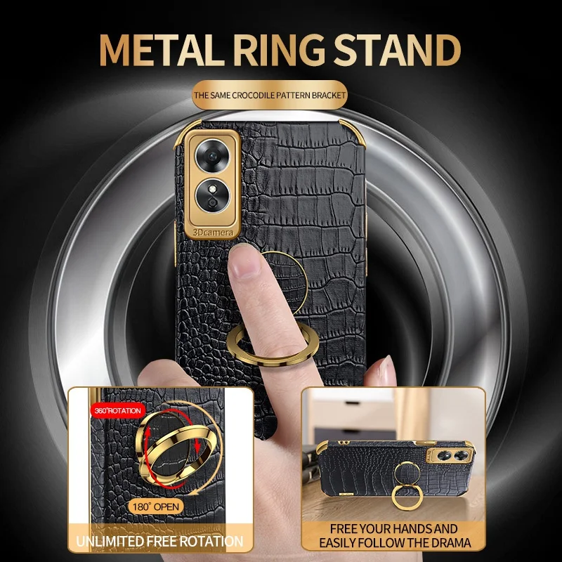 Роскошный чехол для OPPO Reno 8T 4G A17 A58 A97 задняя крышка кольцо-держатель силиконовый A1