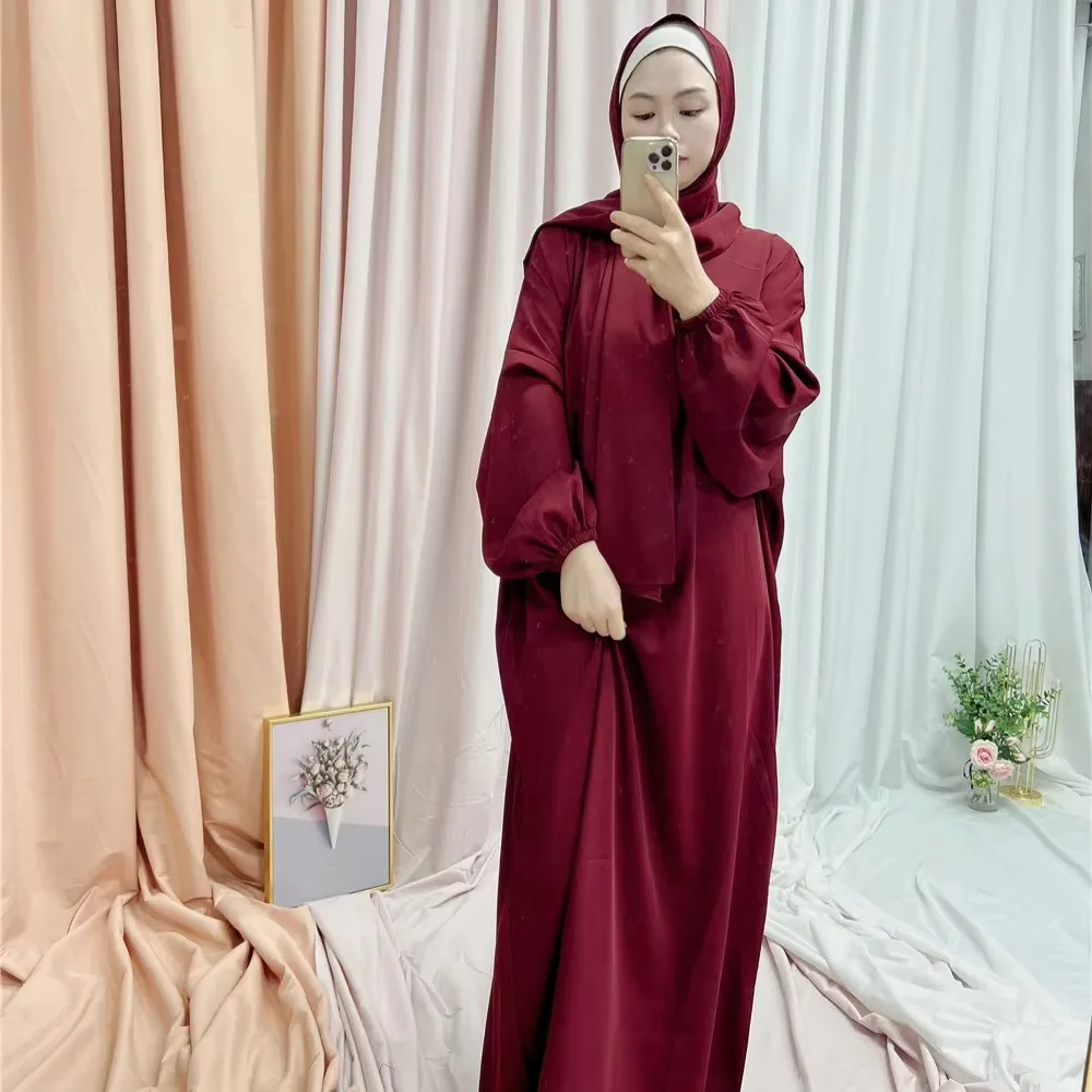 Ид Рамадан исламский джилбаб для женщин однотонное мусульманское платье
