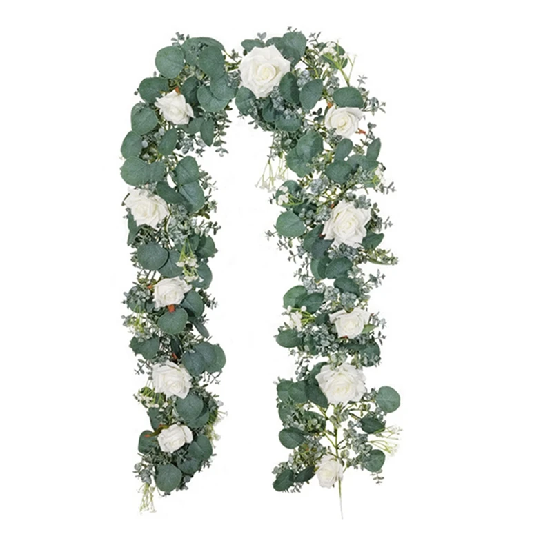 

Artificial Flowers Garland Fake Peony Eucalyptus Vine Greenery Hanging For Wedding Garlands Home Party Garden Craft