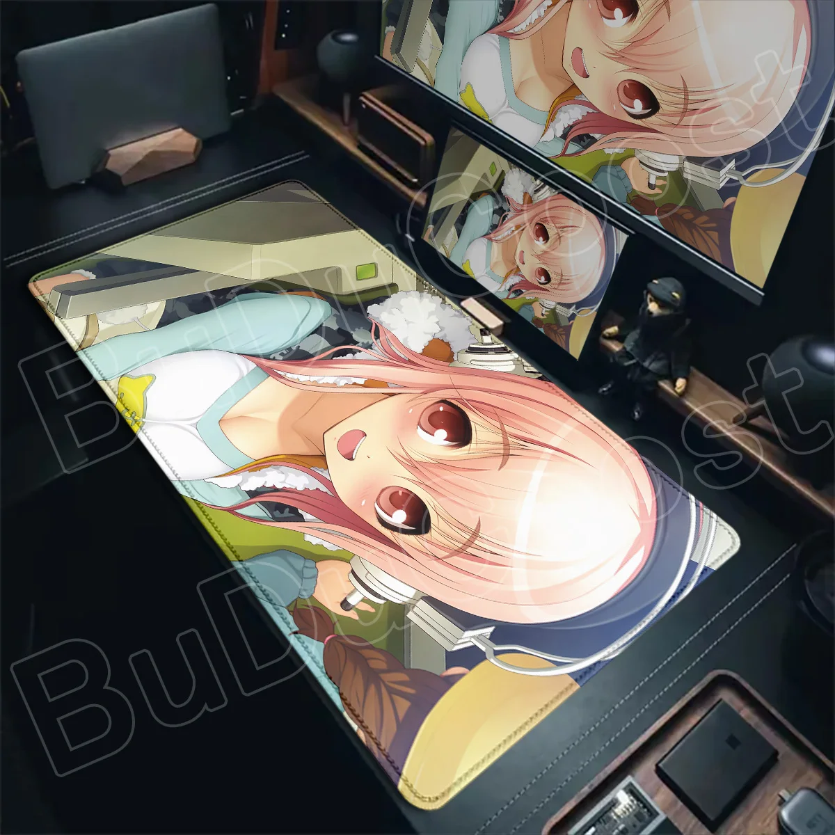 Фото Коврик для клавиатуры XXL, настольный коврик, коврик для мыши Kawaii Girl Super Sonico, большой нескользящий игровой коврик для киберспорта, резиновые аксессуары для ПК №3