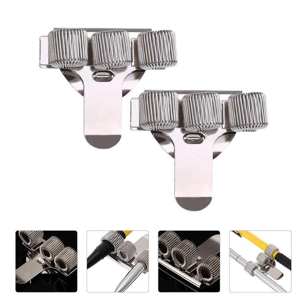 

2 Pcs Metal Pen Clip Spring Pen Clamp Desk Supplies Holders Spring Notebook Clip Office Storage Supplies Metal Pen Holder