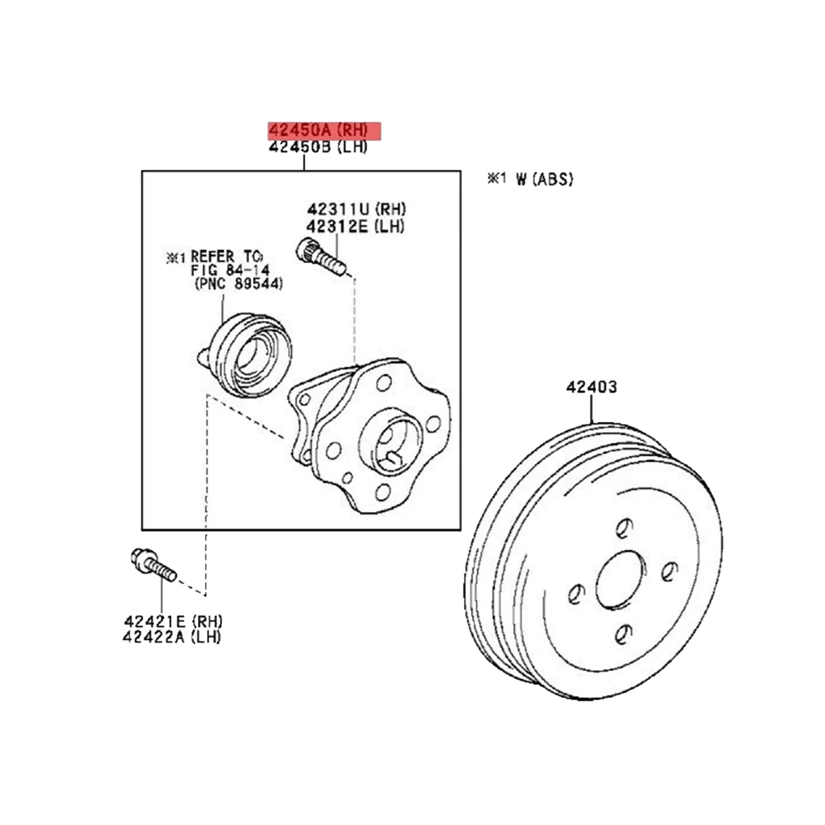 42450-0D010 42450-0D030 заднее ступичное колесо в сборе для Yaris Vios Land Cruiser 2001-2005 42450-52020 4245052021