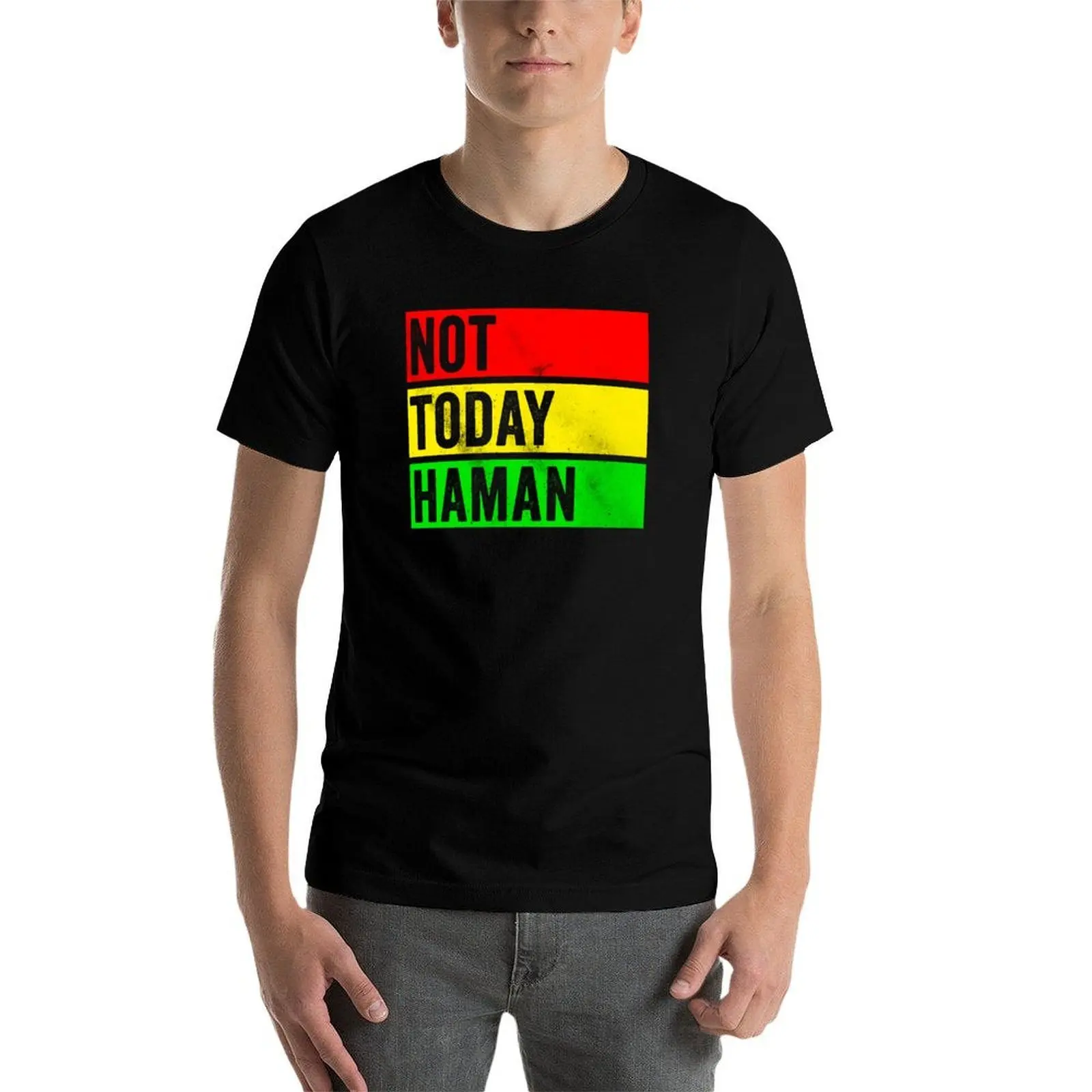 Фото Футболка Not Today Haman, футболка большого размера, мужская одежда, рубашки, футболки с рисунком, одежда на день Святого Валентина, мужские футболки с рисунком в стиле хип-хоп №4