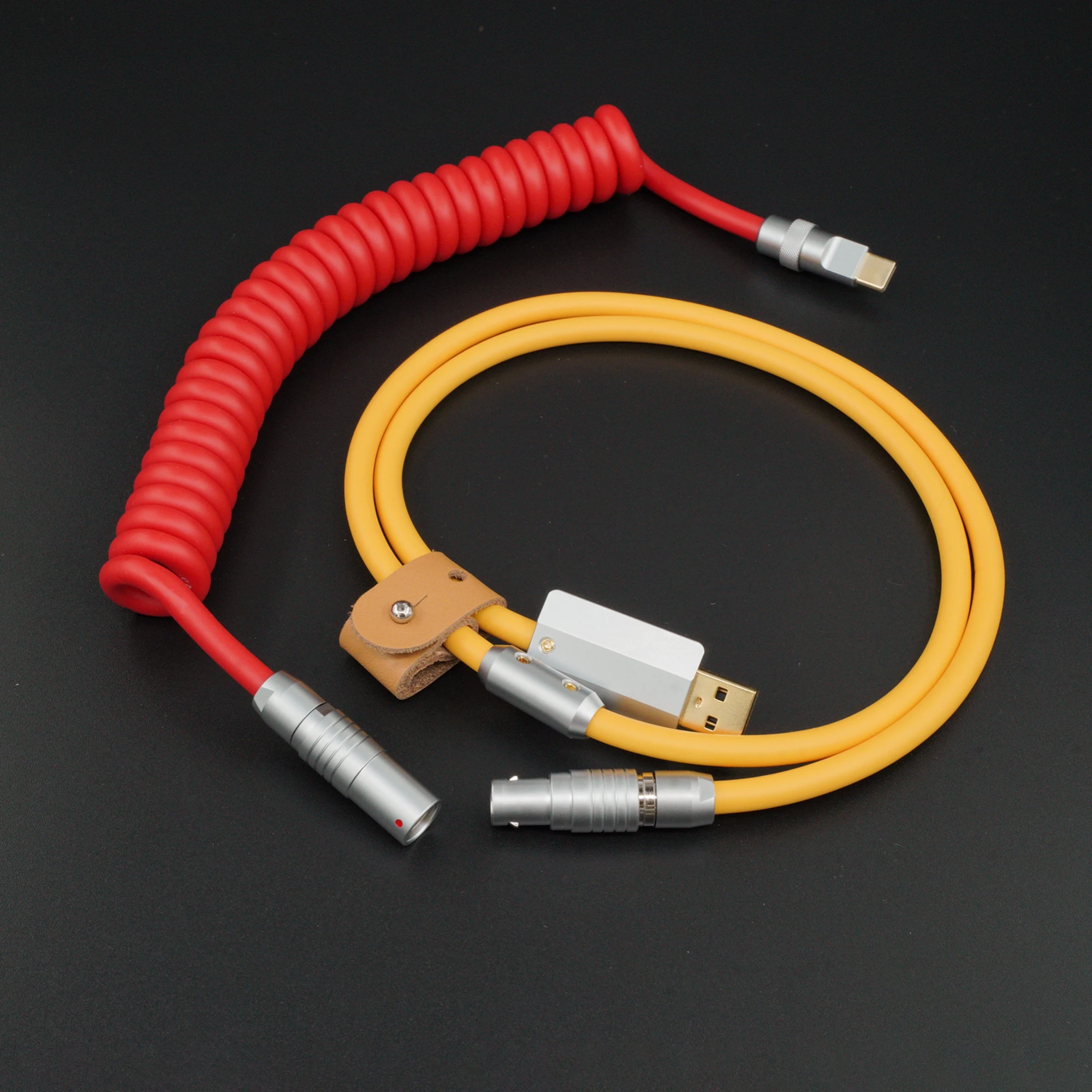GeekCable, ручная пользовательская компьютерная клавиатура, спираль, задняя воздушная пробка, серия резиновых, красных, желтых