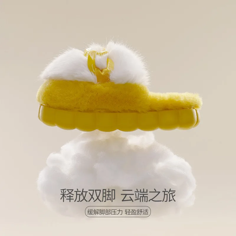 Ladies Winter New Fashion Comfortable Soft Cotton Slippers  Plush Thick Sole Indoor And Outdoor Warmth Sweet Home Soft Shoes