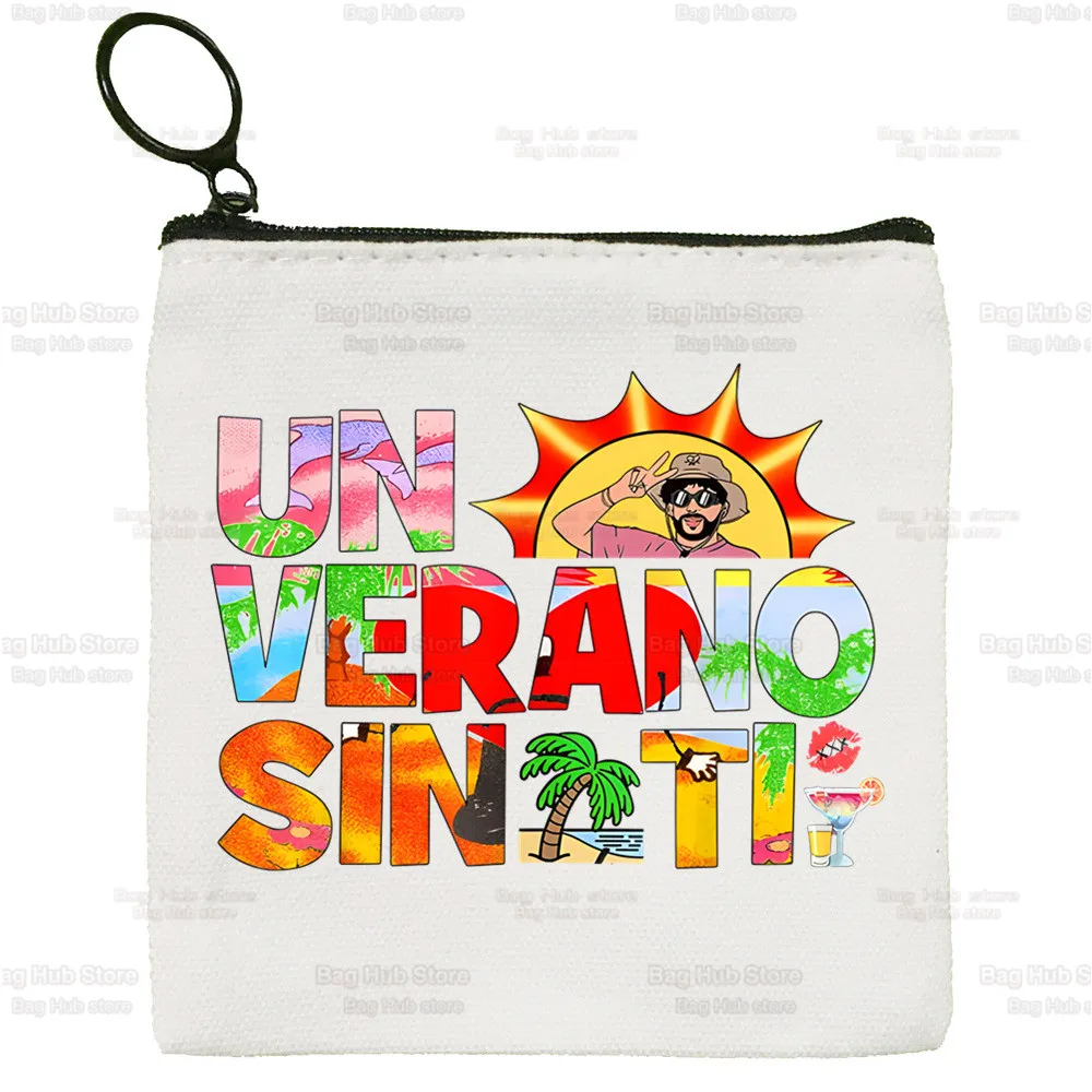 Bad Bunny Un Verano Sin Ti Tu No Eres Bebecita Eres Bebesota Coin Purse Female Canvas Cute Key Bag Mini Clutch Small Purse