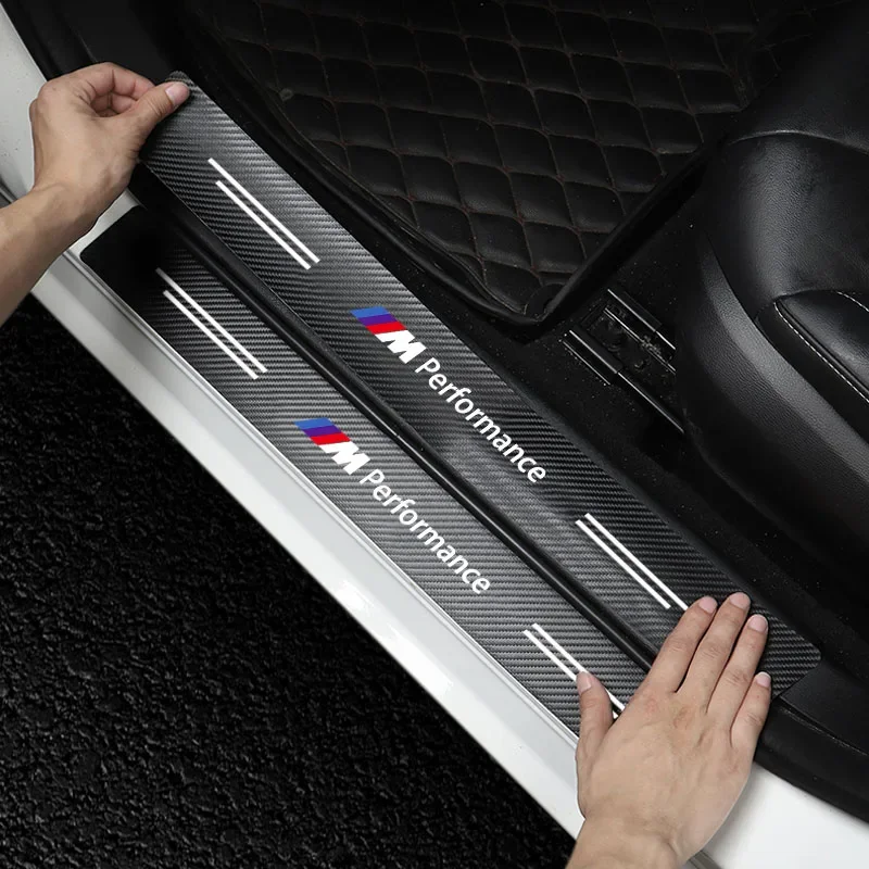 Новые наклейки-накладки из карбона на пороги автомобиля (4 шт.) для BMW M8, M7, M6, M5, M4, M3, M2, M1, F30, F10, F15, E30, E46, E90, E60 (art.: 3920db0781107) - 3920db0781107