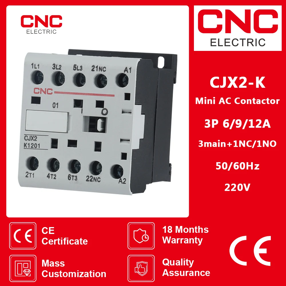 

Контактор CNC CJX2-K 220В 6/9/12А