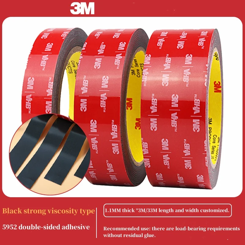 

3M 5952 Черная двусторонняя клейкая лента