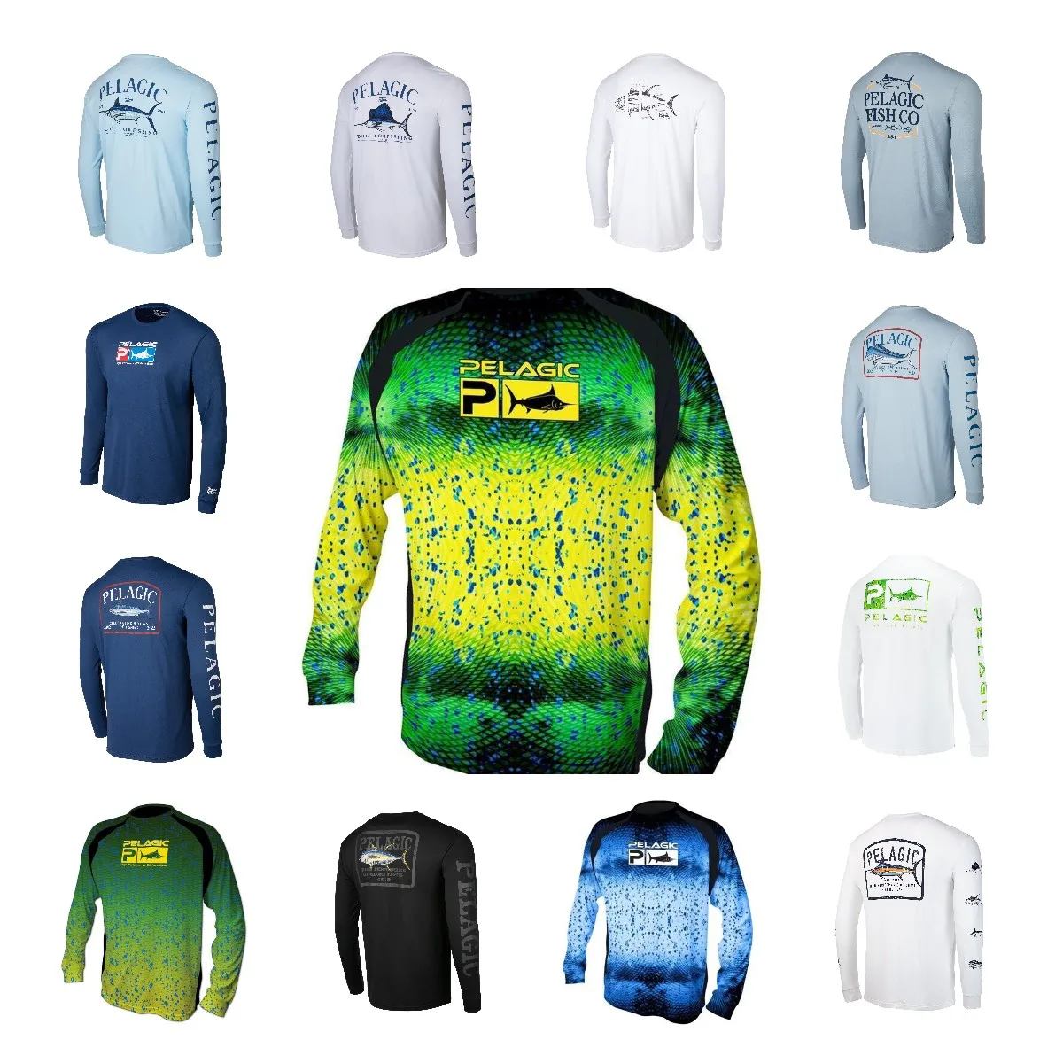 

Pelagic Summer UV Protection Long Sleeve Fish Jersey Camisa Pesca Upf 50 Breathable Fishing Shirt Angeln Bekleidung Angling Wear