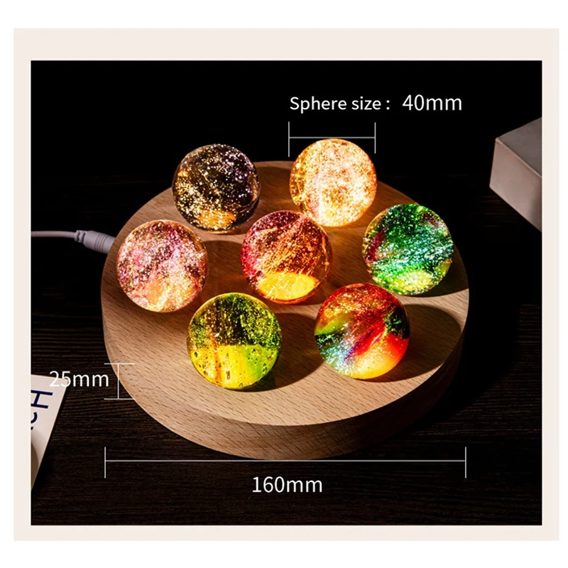 Фэнтезийный красочный стеклянный шар со звездой светящаяся планета астрономия с