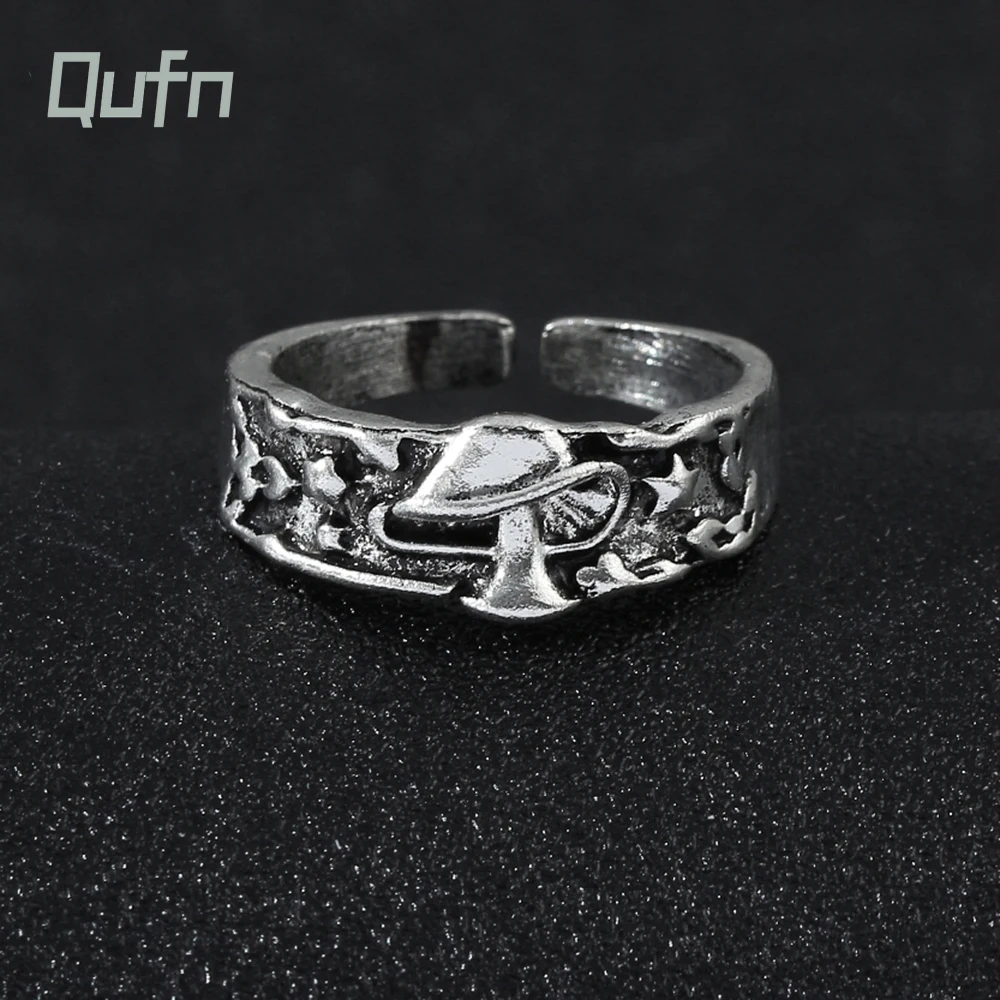 

Vintage Mushroom Star Flower Pattern Ring For Women Men Retro Punk Hip Hop Finger Rings Party Jewelry Accessories Gifts