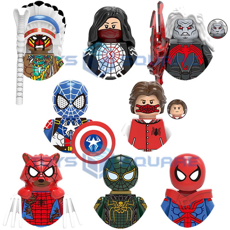 The Tribe Spider Silk Man Peter Captain Parker Knull Model Building Blocks MOC Bricks Set Gifts Toys