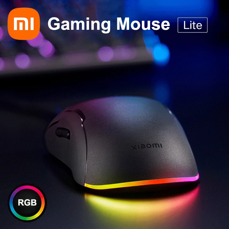 

Игровая мышь Xiaomi Mi, проводная оптическая игровая мышь с RGB подсветкой, 6200 точек/дюйм