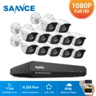 SANNCE 16 каналов CCTV система безопасности 16CH HD 1080P DVR 12 шт. 1920*1080P ИК Наружные камеры 2.0MP комплект видеонаблюдения