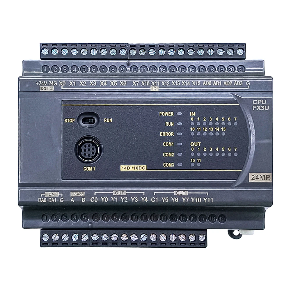 FX3U 14/20/24/32/40/60 MR/MT 4AD 0-20 мА 2DA 0-10 в аналоговый RS485 MODBUS релейный транзист PLC
