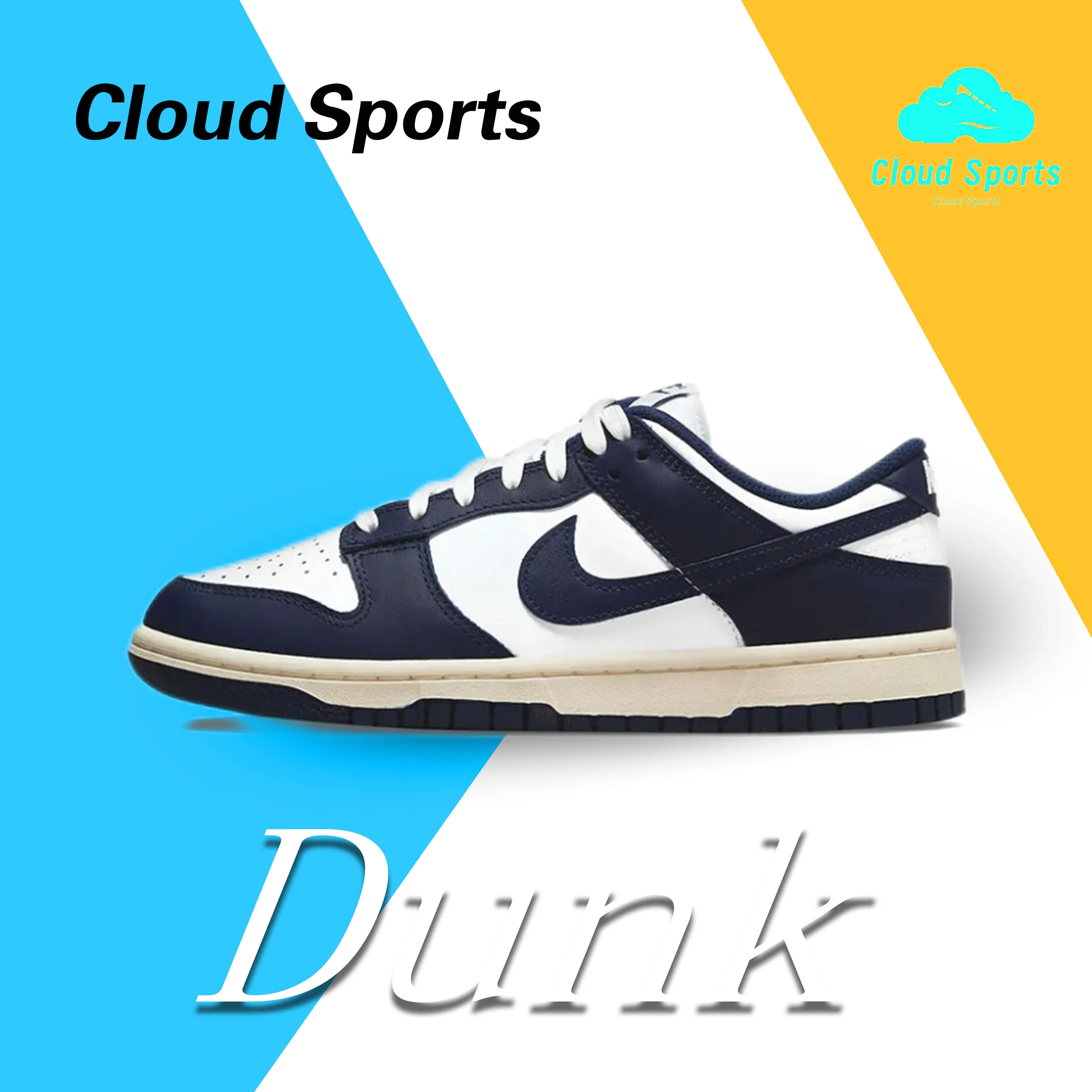 Легкие удобные модные низкие кроссовки Nike Dunk Reverse Panda в стиле ретро темно-синего