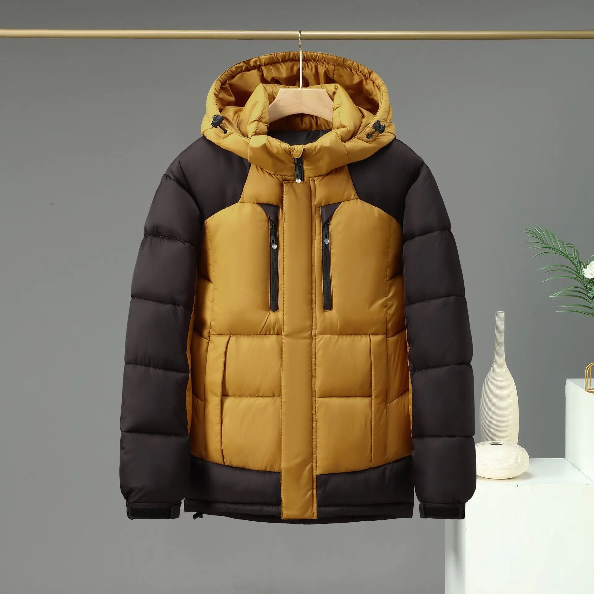 

Новинка 2023, модное универсальное уличное пальто из белого утиного пуха для отдыха, хлопковое пальто для мужчин, теплый и утепленный зимний холодостойкий хлопок