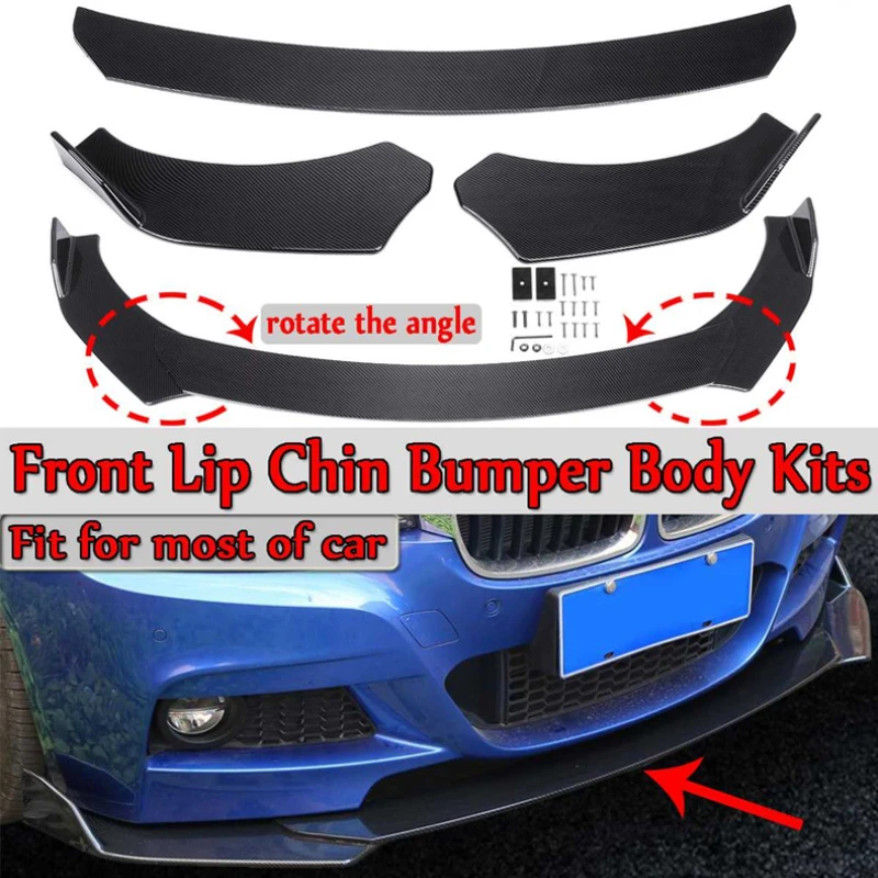 

Car Accessories 3PCS Adjustable Universal Car Front Bumper Lip Splitter Lip Body Kit Spoiler Diffuser Fit For Universal Car