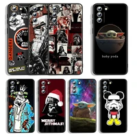 silicone cover star wars baby yoda mickey for samsung galaxy s22 s21 s20 fe ultra s10e s10 s9 s8 s7 s6edge plus black phone case