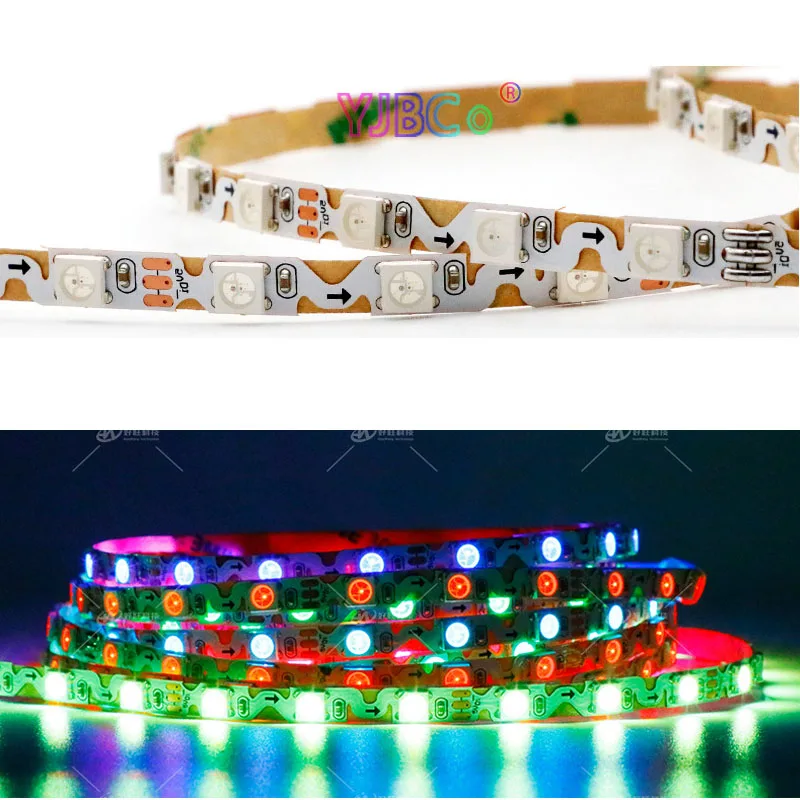 Светодиодная лента WS2812B S-типа 5 в постоянного тока м 60 светодиодов/м 6 мм SMD 5050 RGB