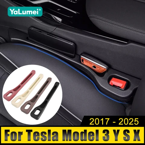 Для Tesla Model 3 Y S X 2017-2019 2020 2021 2022 2023 2024 2025 Автомобильный зазор сиденья, противопротекающая пробка, полоса, слот, органайзер зазора сиденья