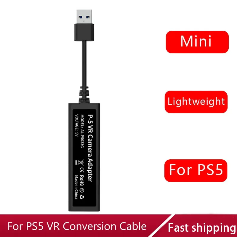 

Portable USB3.0 PS VR To PS5 Cable Adapter Male To Female VR Connector Mini Camera Cable Adapter For PS5 VR Game Accessories