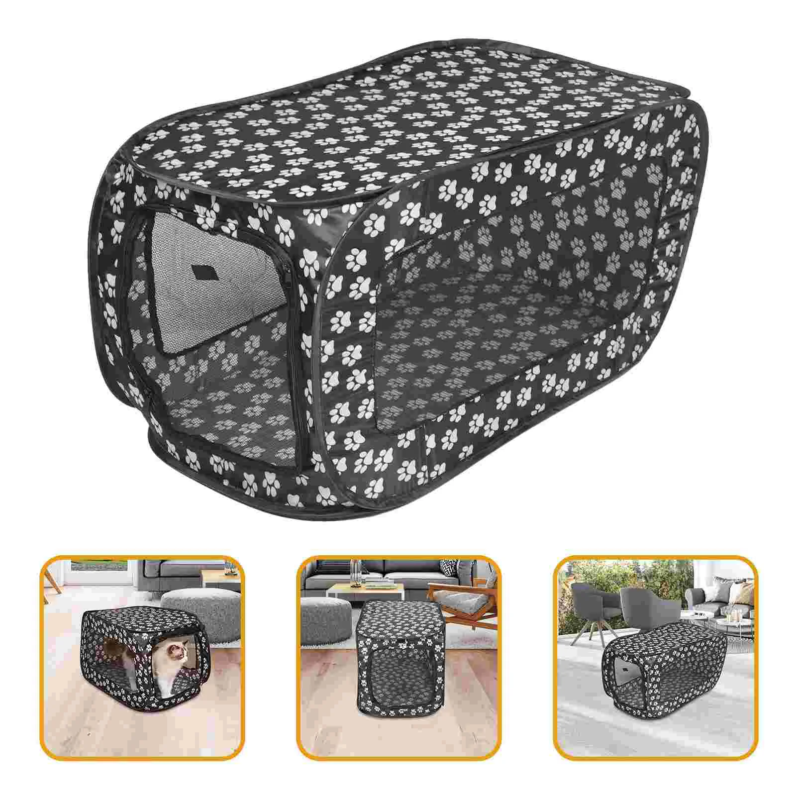 

Tent 600D Oxford Cloth House Cage Cat Sleeping Bed Foldable Fabric Crate Playpen Rectangular Tent for Puppy Kennel
