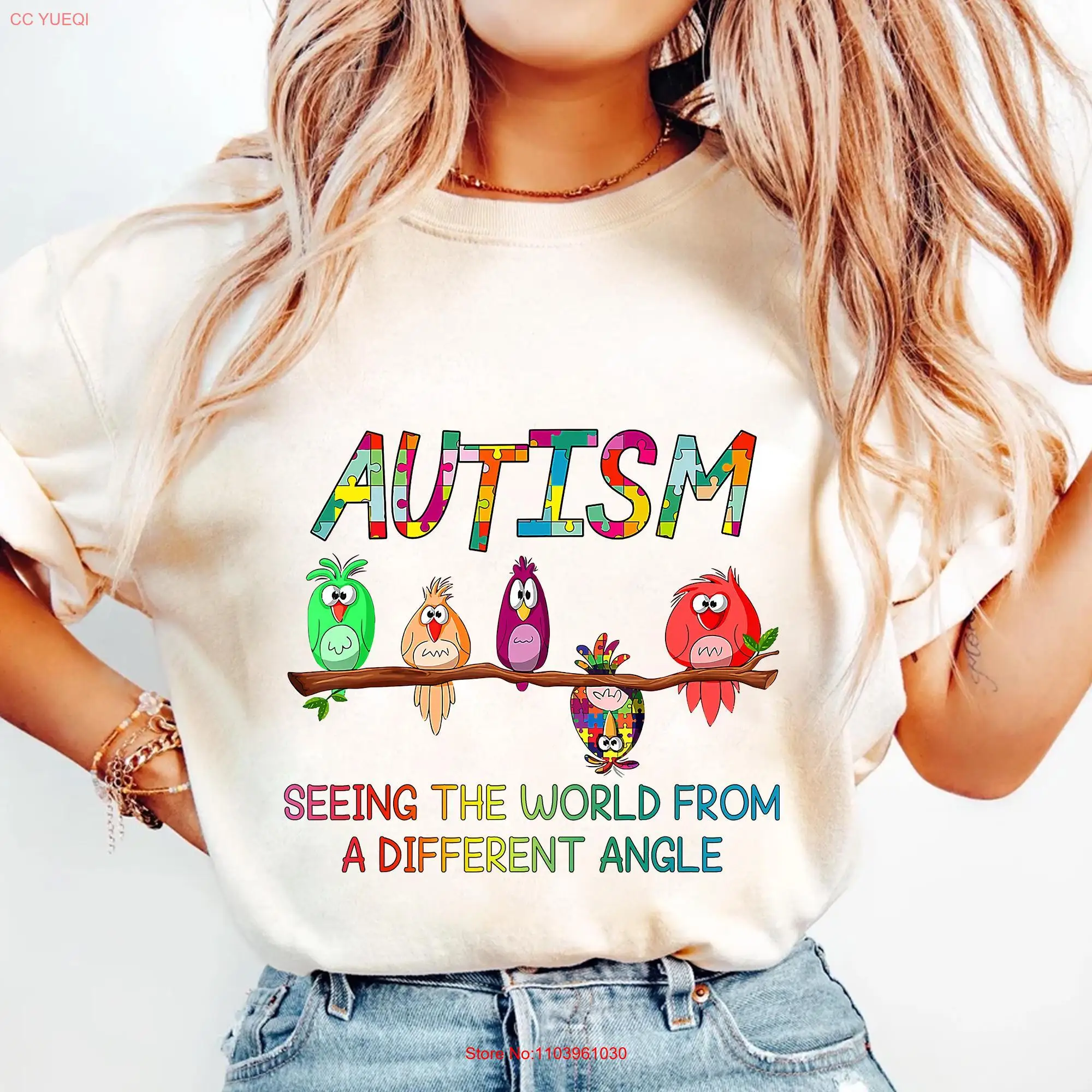 Футболка с информацией об аутизме вид мира из различных углов Puzzle Piece EmpowermenT