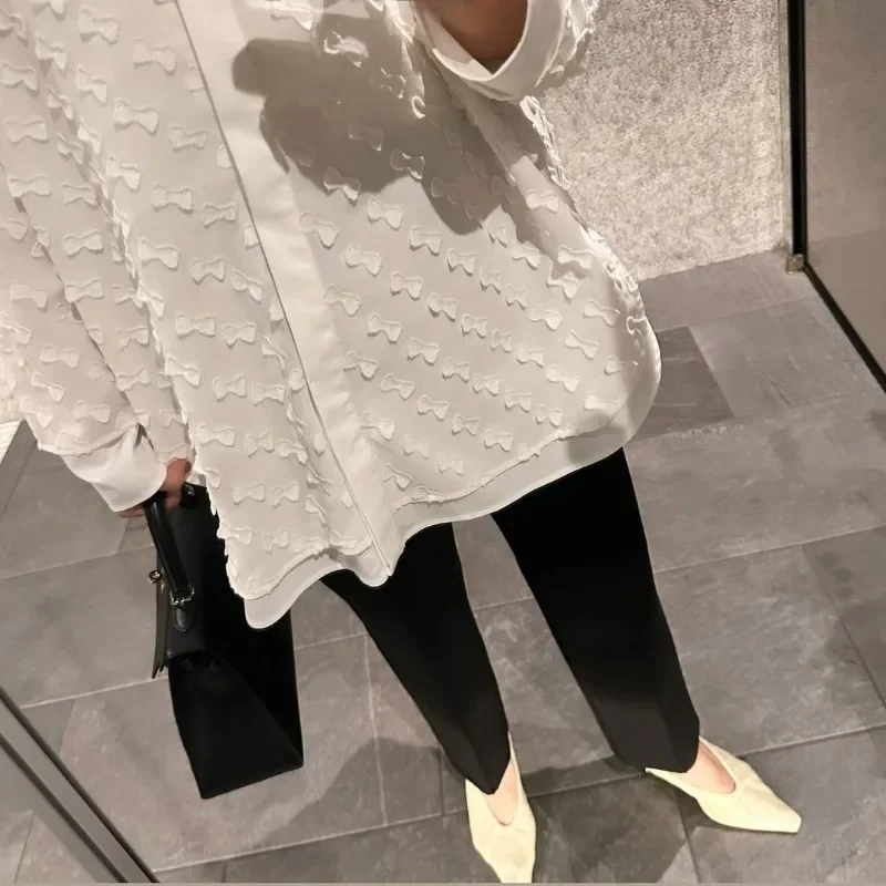 Японские жаккардовые Blusas Mujer свободные удобные рубашки блузки простые модные