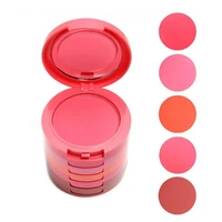 5 in 1 waterproof blush 5 color blush disk with mirror brush liquid blush peach enhances skin tone silhouette contour powder