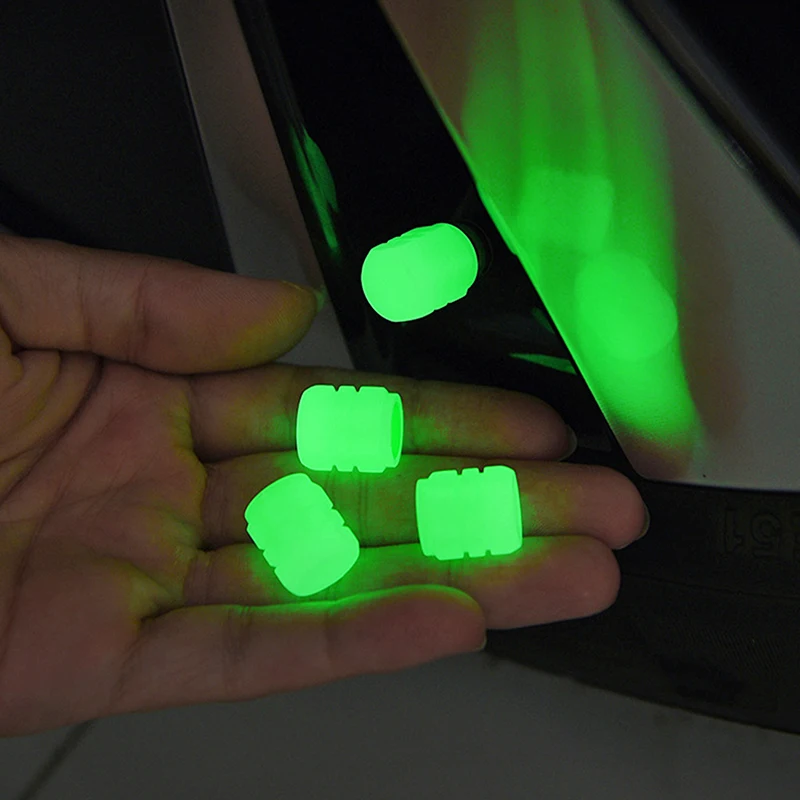 

4 шт., люминесцентные колпачки для клапанов автомобиля