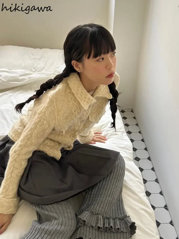 Модные широкие брюки для женщин 2023 прямые с высокой талией вязаные Y2K корейские