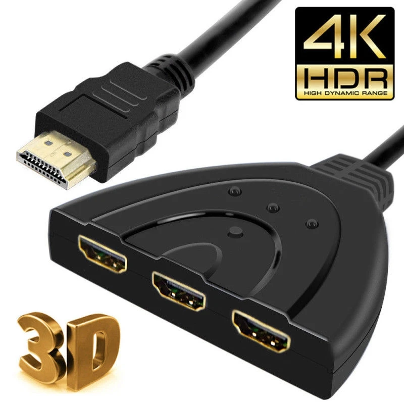 

3 Port HDMI Splitter Cable 1080P Switch HUB Adapter For HDTV PlayStation 4 Xbox