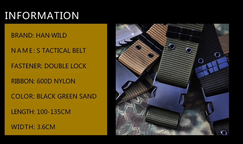 Мужской холщовый ремень с автоматической пряжкой армейский тактический