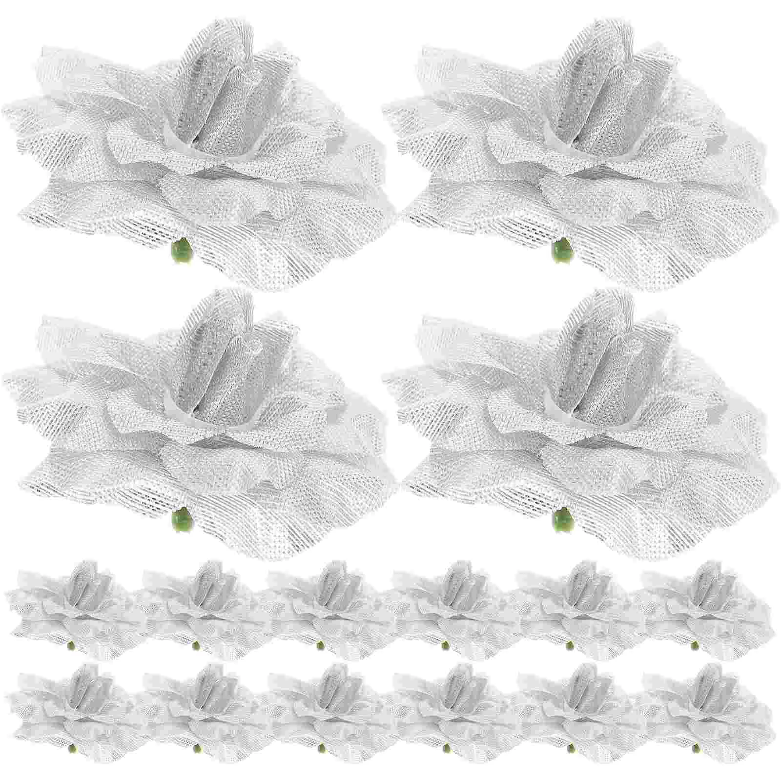 

Rose Artificial Flower Roses Flowers Heads Head Silk Wedding Crafts Sliver Fake Bulk Decorative Stemless Eternal Diy Silver