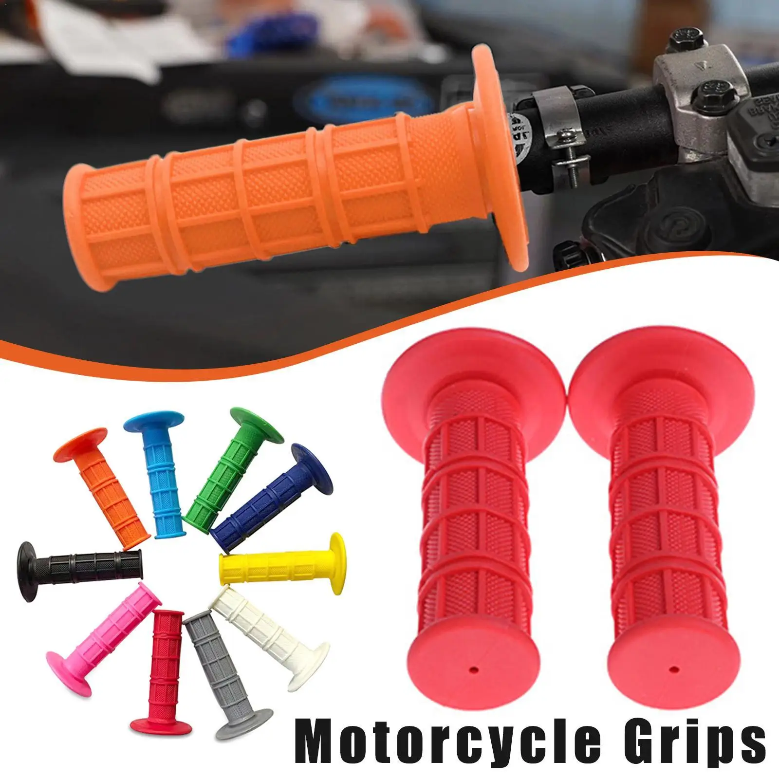 

Universal Motorcycle Handle Grips Handlebar Dirt Pit Bike 7/8" Rubber Handlebar Grip For CRF YZF KXF SXF SSR SDG MX Grips