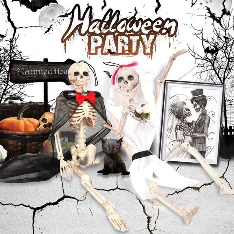 

Страшный Хэллоуин подвижный Скелет светящийся подвесной Череп кости Хэллоуин вечерние ринка домашний бар украшение дом с привидениями ужас реквизит