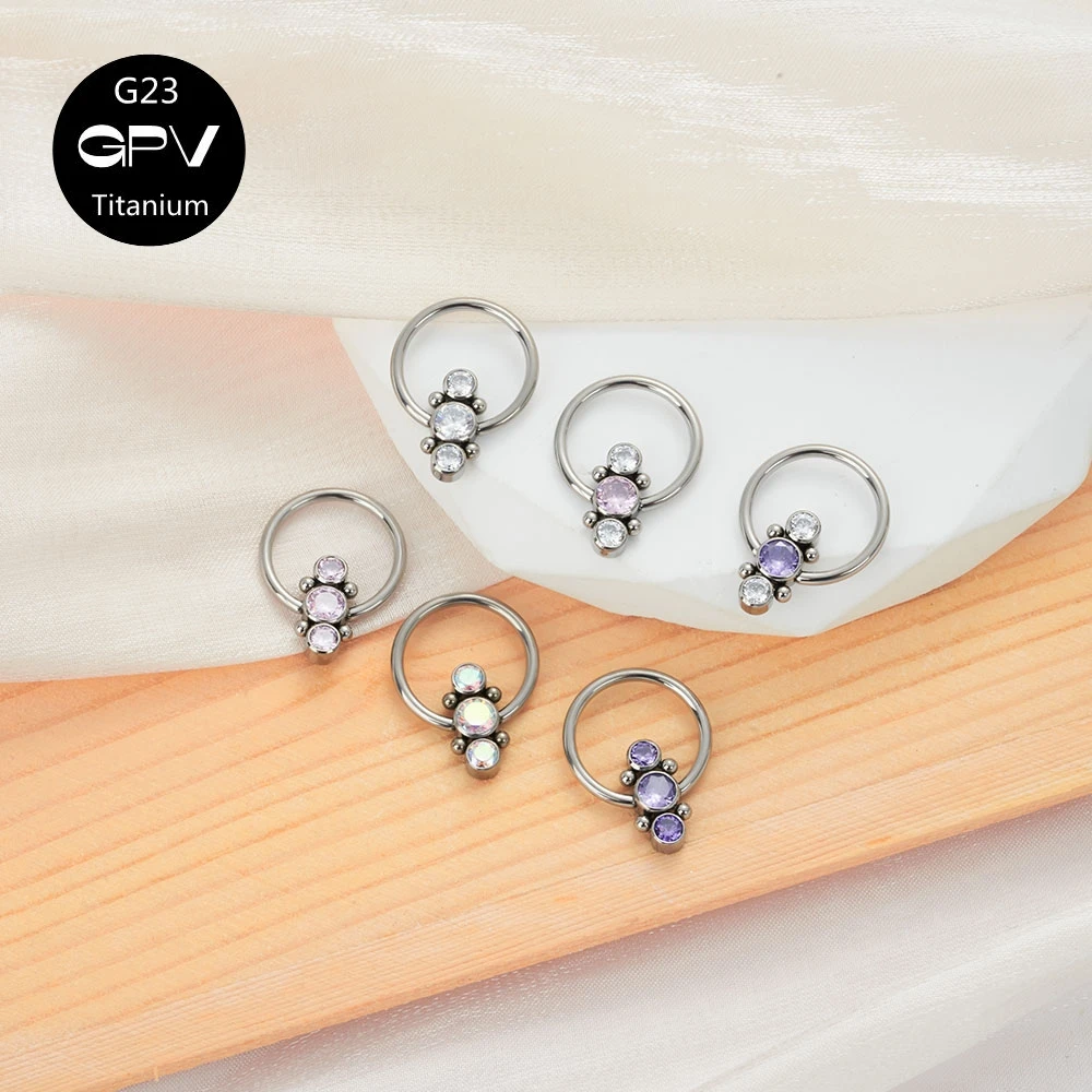 

G23 Titanium Clip Ball Nose Ring Set With Exquisite ZC Men's And Women's Punk Pierced Jewelry Earrings