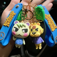 animal crossing son doll car keychains men women key chain pendant small cute key ring accessories kids pendent dolls