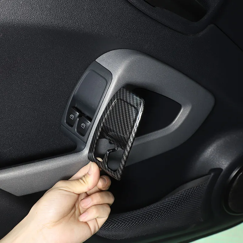 

Для Mercedes Benz Smart 453 10-21ABS матовая черная/углеродное волокно/красная кнопка для автомобильного стеклоподъемника крышка рамы клейкая отделка автомобильные аксессуары
