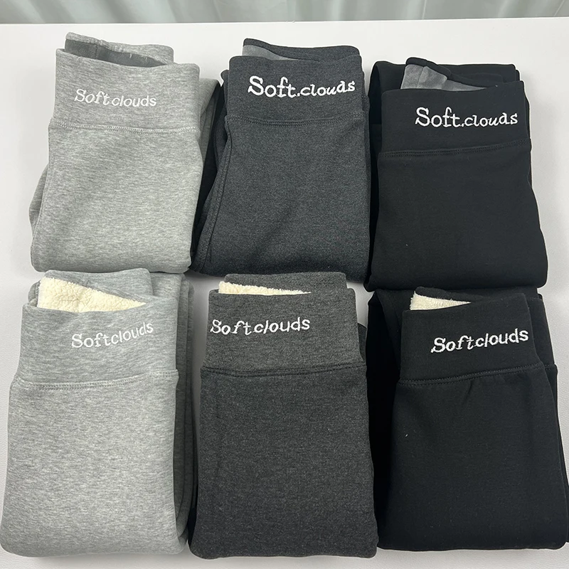 Winter Women's Thicken Lambwool Leggings Fleece Lined Ankle-length Pants Casual Warm Leggings Trousers Hight Waist Pantalon New