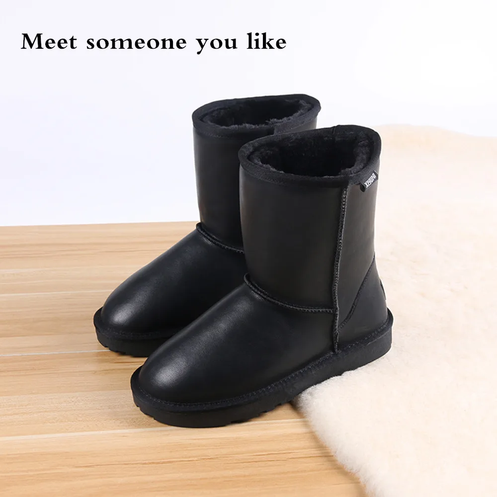 

Зимние сапоги NewLeather 2022, женские сапоги средней длины, бархатные теплые хлопковые сапоги, Нескользящие модные женские сапоги большого разме...