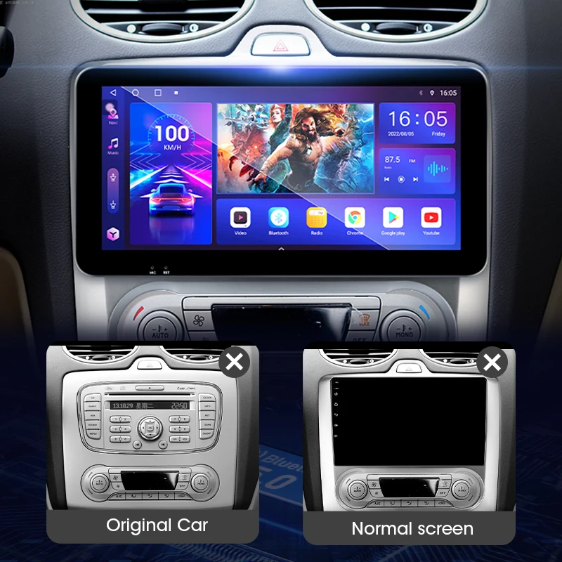 Jansite 10.33&quot 2 Din Android 11.0 Car Radio For Ford Focus 3 Mk2/Mk3 2004-2011 QLED Floating Screen Multimedia Video Player FM |