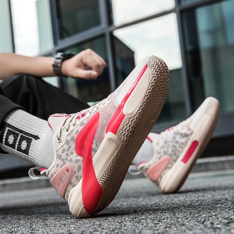 Мужские баскетбольные кроссовки дышащая уличная спортивная обувь для