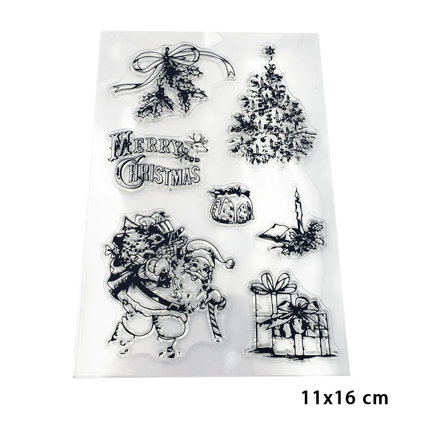 

Christmas Plants Clear Stamps for DIY Scrapbooking Card Fairy Transparent Rubber Stamps Making Photo Album Crafts Template