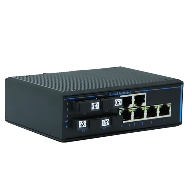 Фото Хит продаж: Промышленный медиаконвертер SFP в RJ45 Ethernet 10/100/1000 Мбит/с, 6 сетевых портов, 4 SFP, DIN-рейка, POE, оптоволокно. №5